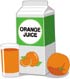 Cartoon of orange juice carton